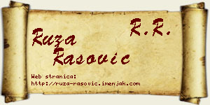 Ruža Rašović vizit kartica